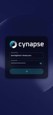 The Cynapse sign-in screen on a phone