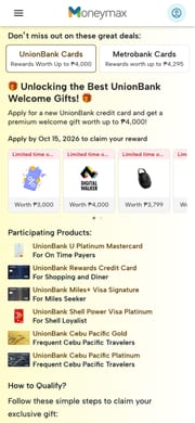 A MoneyMax campaign page on a phone, Philippines