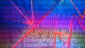 Campaign artwork: layered blue typography about the platform