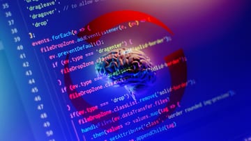 Campaign artwork: lines of code wrapped around a glowing form