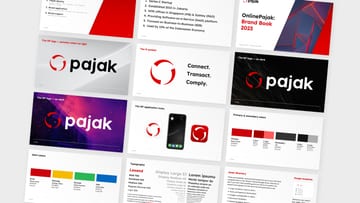 Spreads from the OnlinePajak 2023 brand book